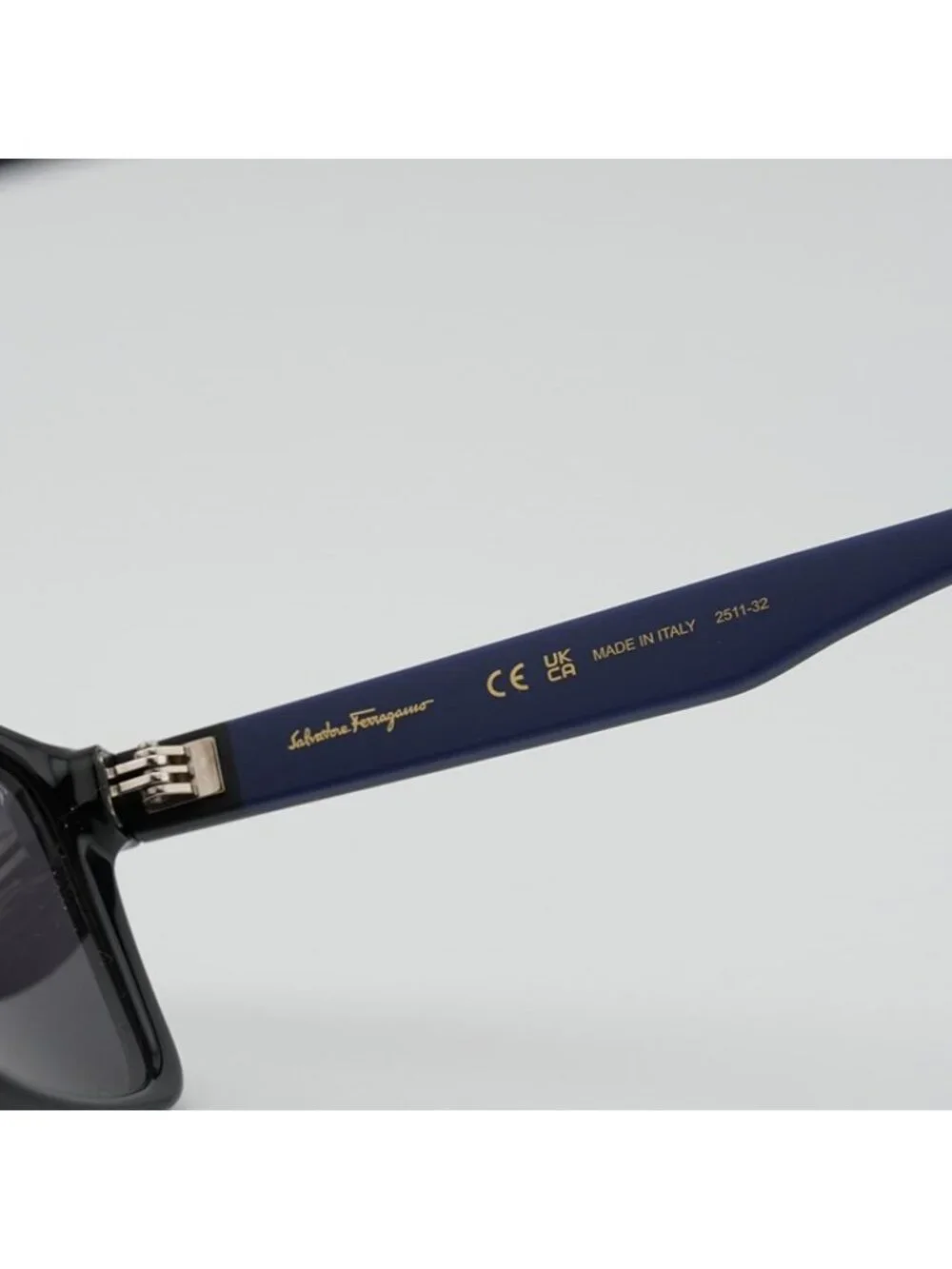 Salvatore Ferragamo SF938S 962 Sunglasses Black Rectangle Frame, Grey Lenses